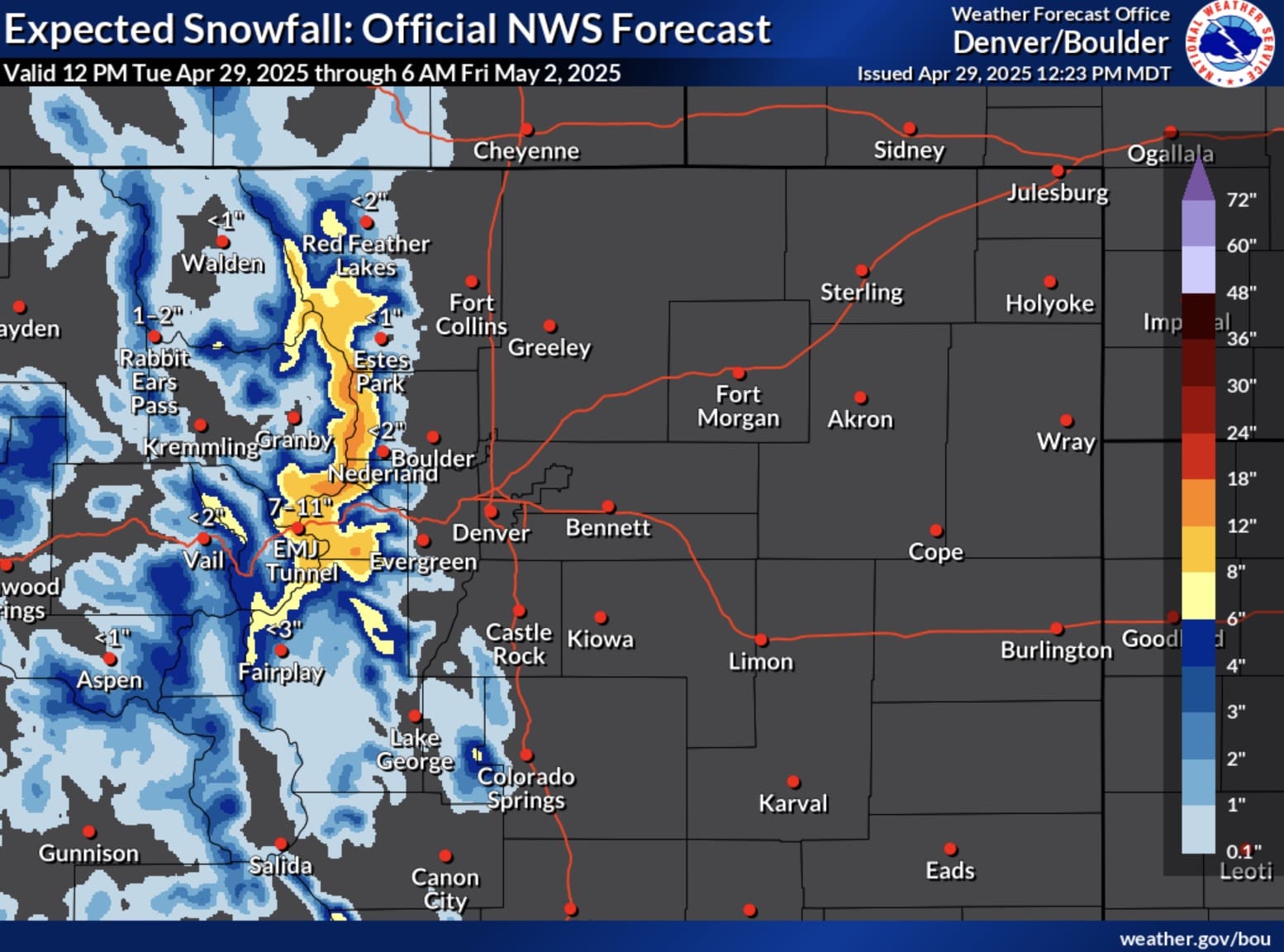 Colorado's Expected Snowfall Forecast.